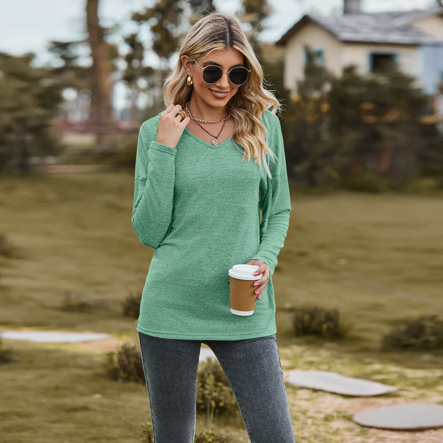 Женская одежда толстовки осенняя для женщин длинный рукав свободный крой