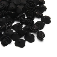 black flower 15x9mm plum blossom acrylic beads loose beads for jewelry making diy key chain earrings necklaces bracelet supplies