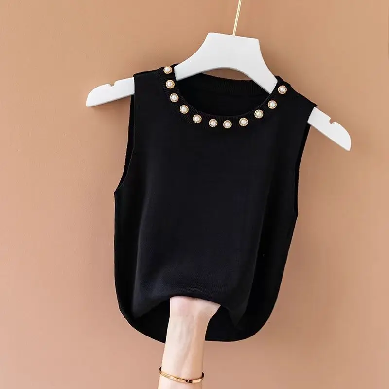 Женский богемный Топ без рукавов однотонный Свободный на бретельках с вышивкой и