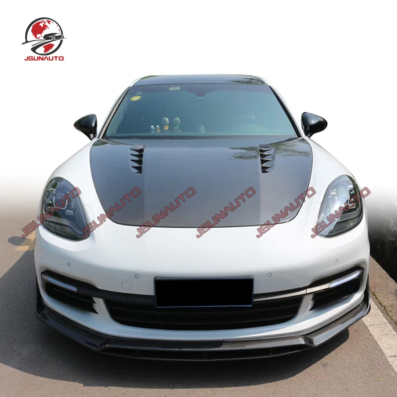 Фото Передняя крышка двигателя для Panamera 971 м, стильный капот из углеродного волокна CF/FRP, Неокрашенная Автомобильная крышка, комплект кузова автомобиля для 971 17-21 №1