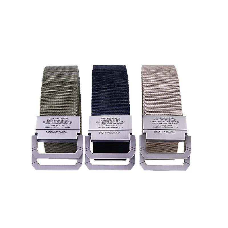 Men Belts Automatic Buckle Metal Webbing Belts for Men Canvas Nylon High Quality Strap Casual Sports Students