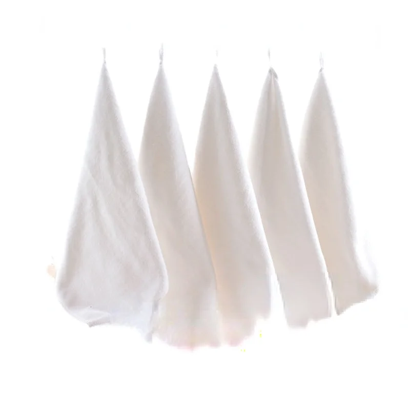

5 pcs White Square Towel Rag Cleaning and Scrubbing Small Tower Absorbent Lint-Free 30cm30cm