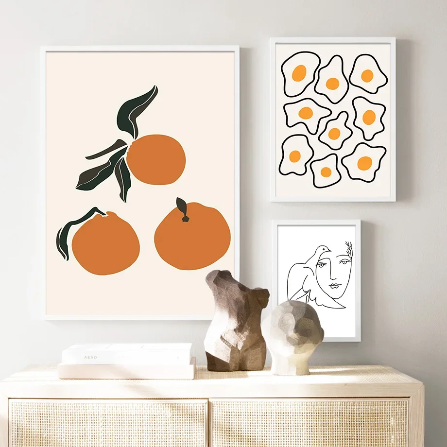 Цветочная девушка лицо линия абстрактная иллюстрация настенная живопись на