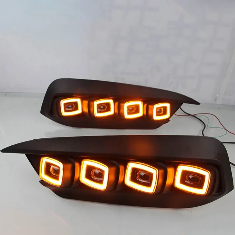 Новейший дизайн функция желтого сигнала поворота 12 В автомобильные DRL