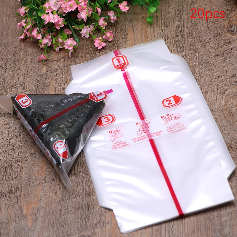 

20Pcs Double Layers Triangle Rice Ball Packing Bag Seaweed Onigiri Sushi Bag Sushi Making Packaging Bag Tools Accessories