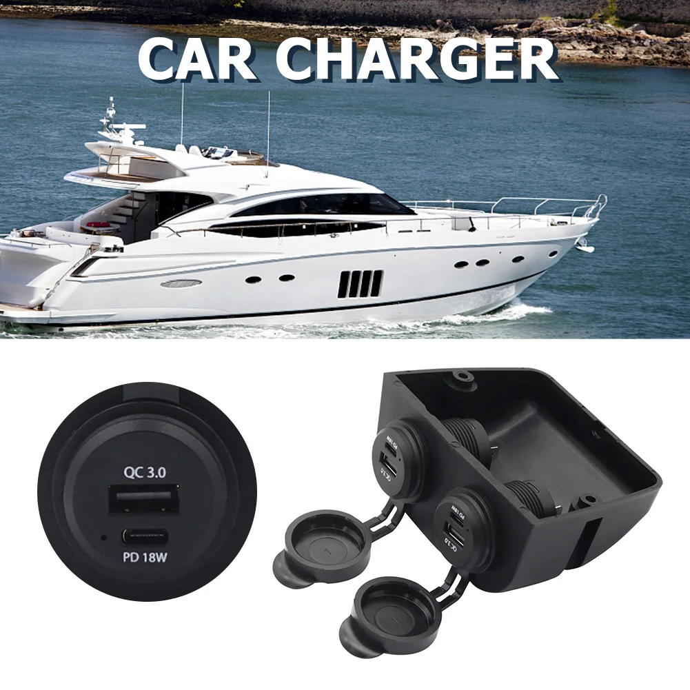 

Зарядное устройство для мотоцикла, адаптер питания с двойным портом, разъем питания с водонепроницаемой крышкой для автомобиля, мотоцикла, ...