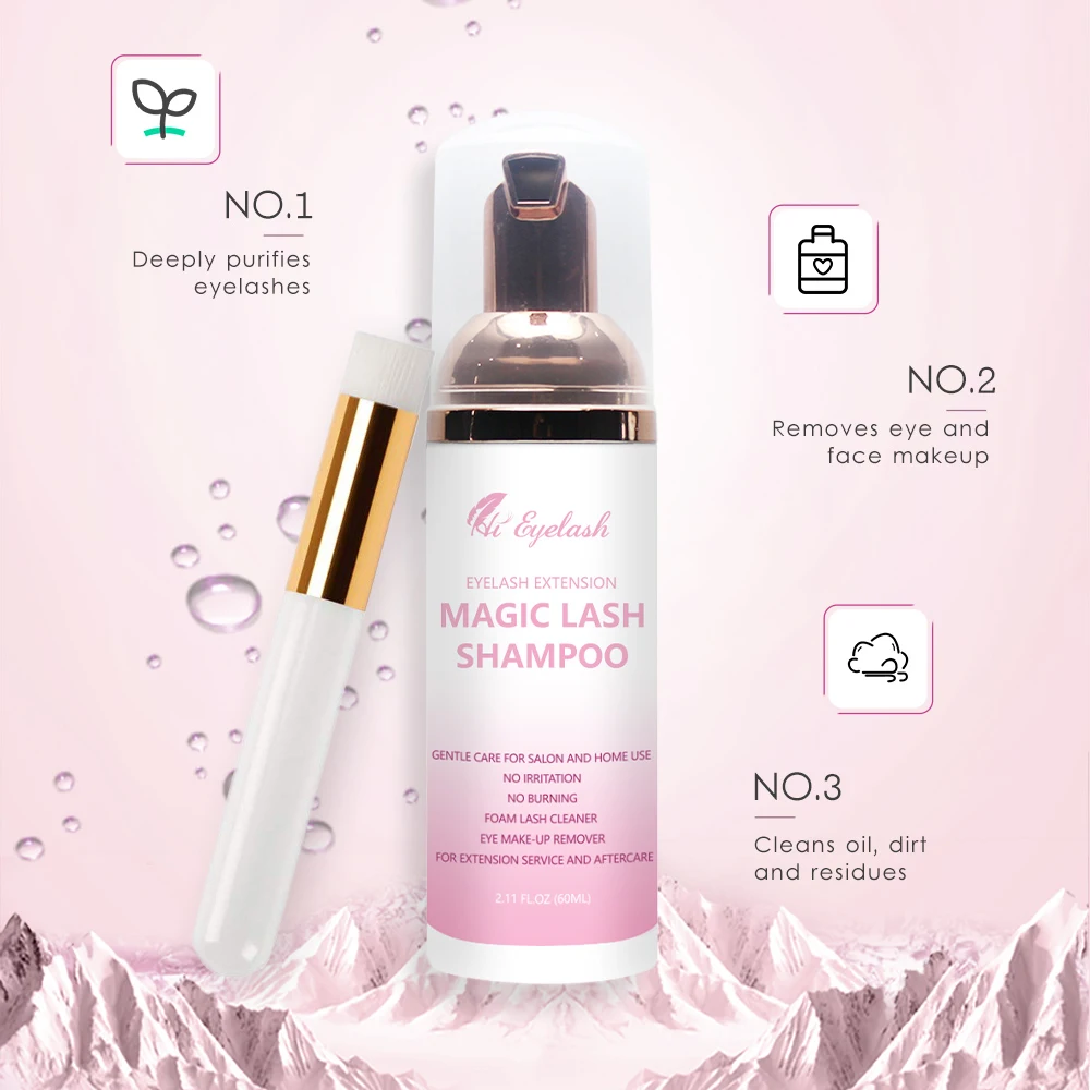 50 шт. 60 мл лучший шампунь для ресниц наращивания Клей Фирменная этикетка пена