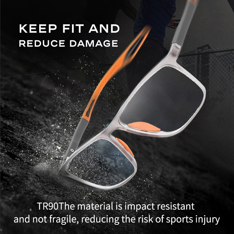 CAPONI Sports Men's Glasses TR-90 Frame Sturdy Wear-resistant Non-slip Prescription Spectacles Light Cycling Eyeglasses J1019