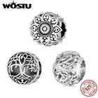 Подвеска из серебра 925 пробы в виде цветка для браслета