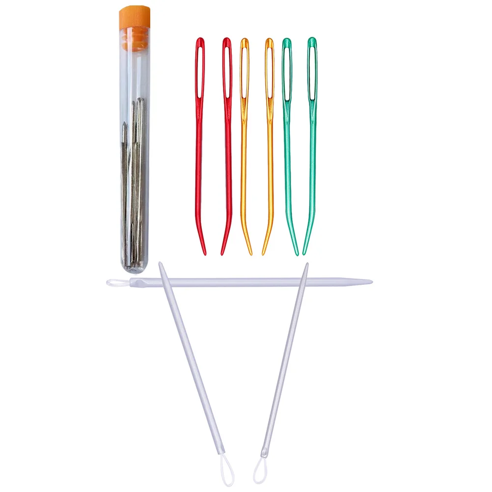 

Sewing Straight Needle Large Eye Yarn Knitting Quilting Embroidery Pin Craft Push Accessories Head Thread Self Cross Making