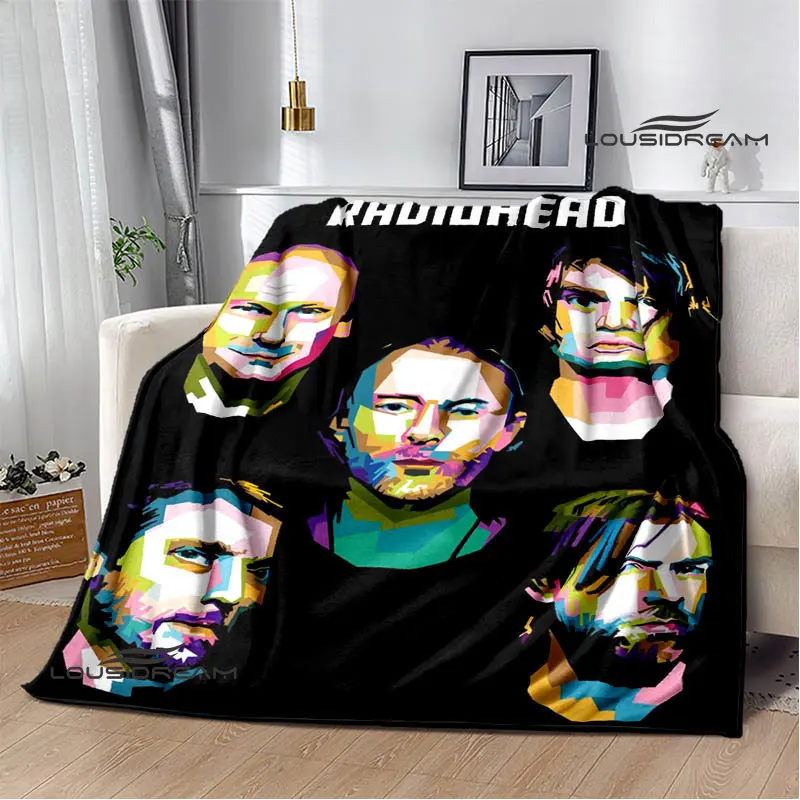 

Radiohead band printed blanket warm blanket flange blanket soft and comfortable blanket Home travel blanket birthday gift