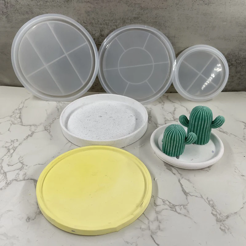 

1PCS DIY Plaster Coaster Silicone Molds for Making Uv Epoxy Ceramic Planter Clay Pot Tray Resin Mould Home Craft Gardening Decor