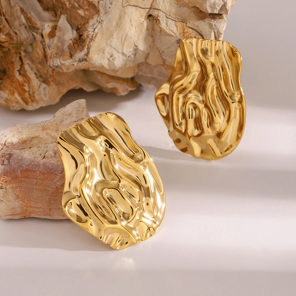 Женские Модные Серьги-гвоздики С Уникальным Текстурированным Дизайном