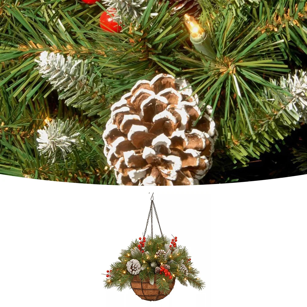 Искусственная подвесная корзина Рождественская цветочная Красочная композиция