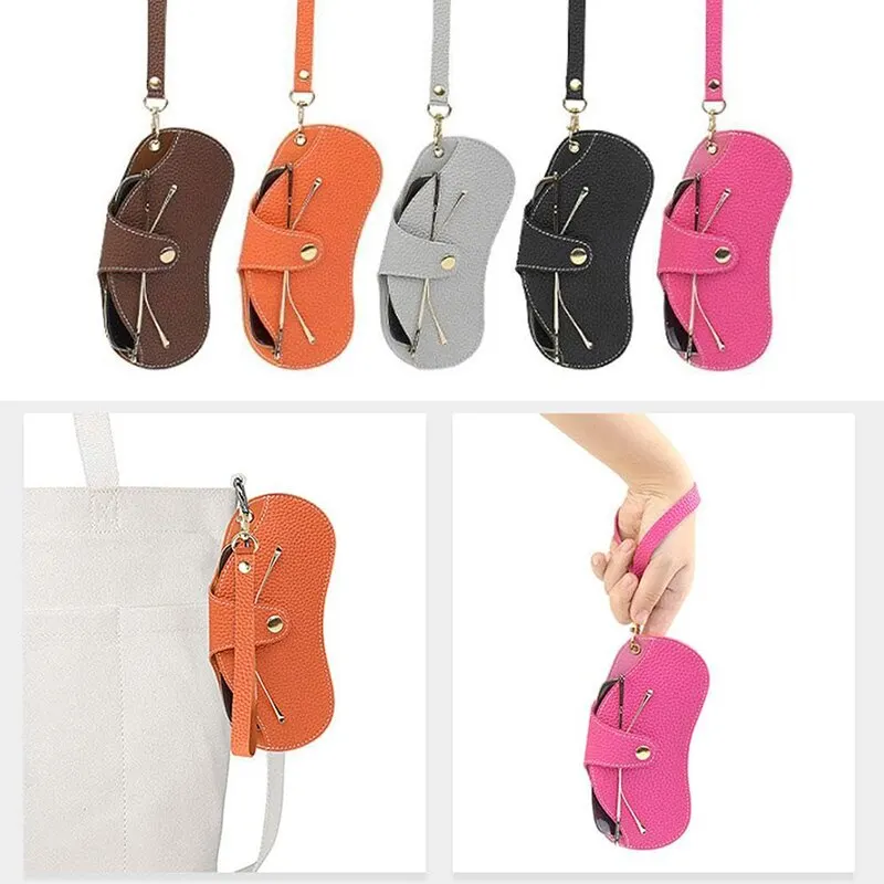 

Creative Serpentine Sunglasses Cases Solid Color Sunglasses Bag Glasses Protective Sleeve PU Leather Glasses Case