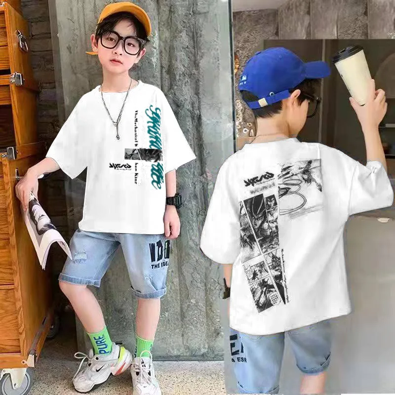 

New Children's Clothing Boys T-Shirt Suit Tops Fashion Baby Cotton T-shirt Summer Clothes Toddler Fashion Children's Suit