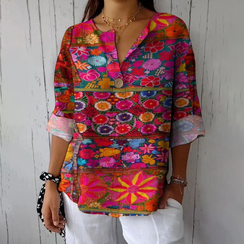 Женская юбка в этническом стиле с цветочным принтом