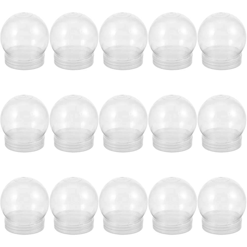 

15pcs Clear Water Globes with Screw Off Cap Empty Snow Globe Making Props