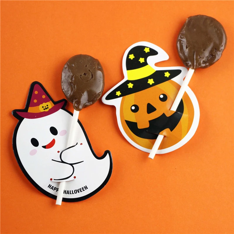 

50Pcs/set Cute Gift Package Decor Cards Lovely Candy and Lollipop Decoration Paper Cards for Halloween DIY Journal Halloween Gra