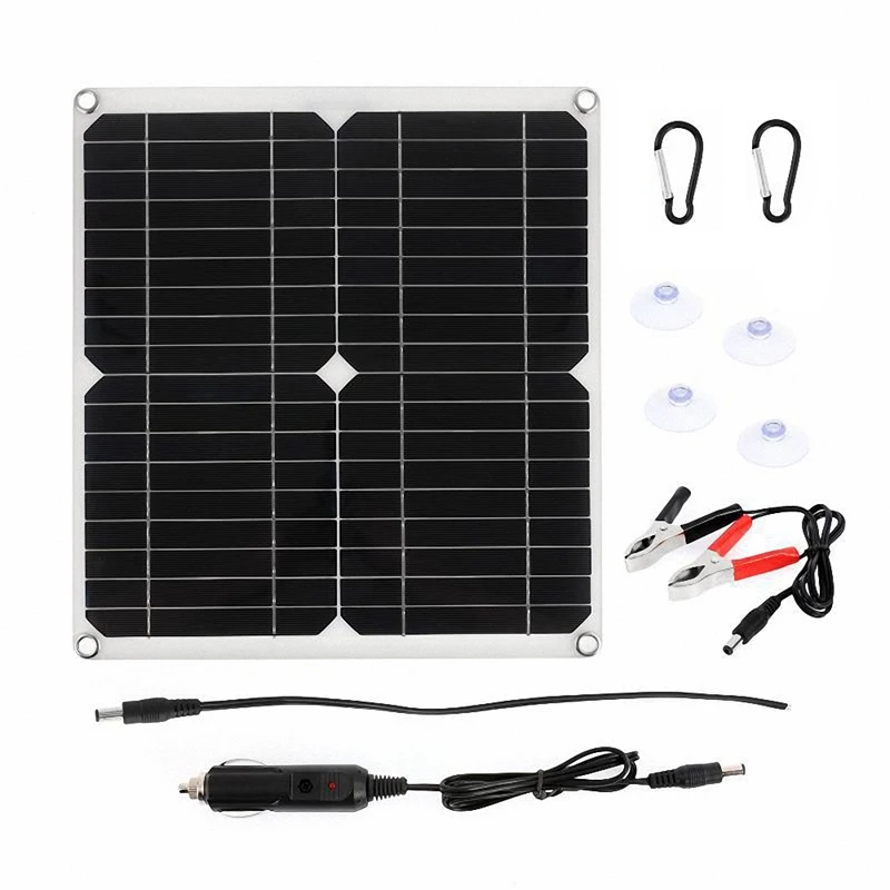 

20W 18V Car Battery Solar Charger Outdoor Portable USB Monocrystalline Solar Panel For Mobile Phone Action Camera Car