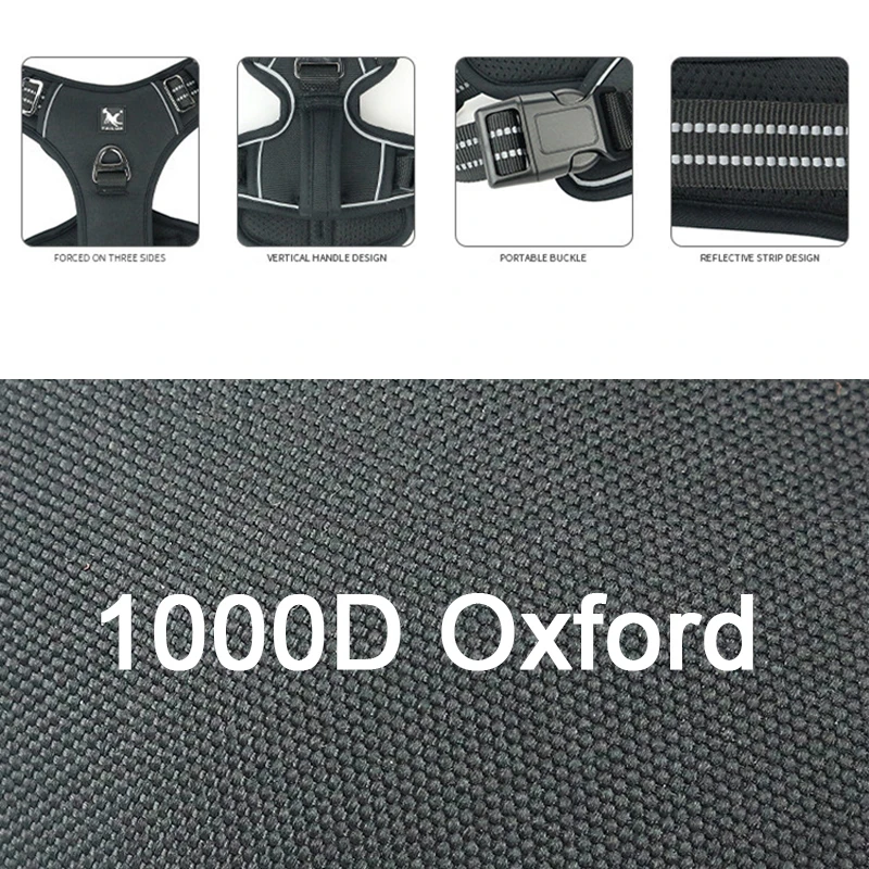 Светоотражающая шлейка для собак жилет без вытягивания поводок прогулок 1000D