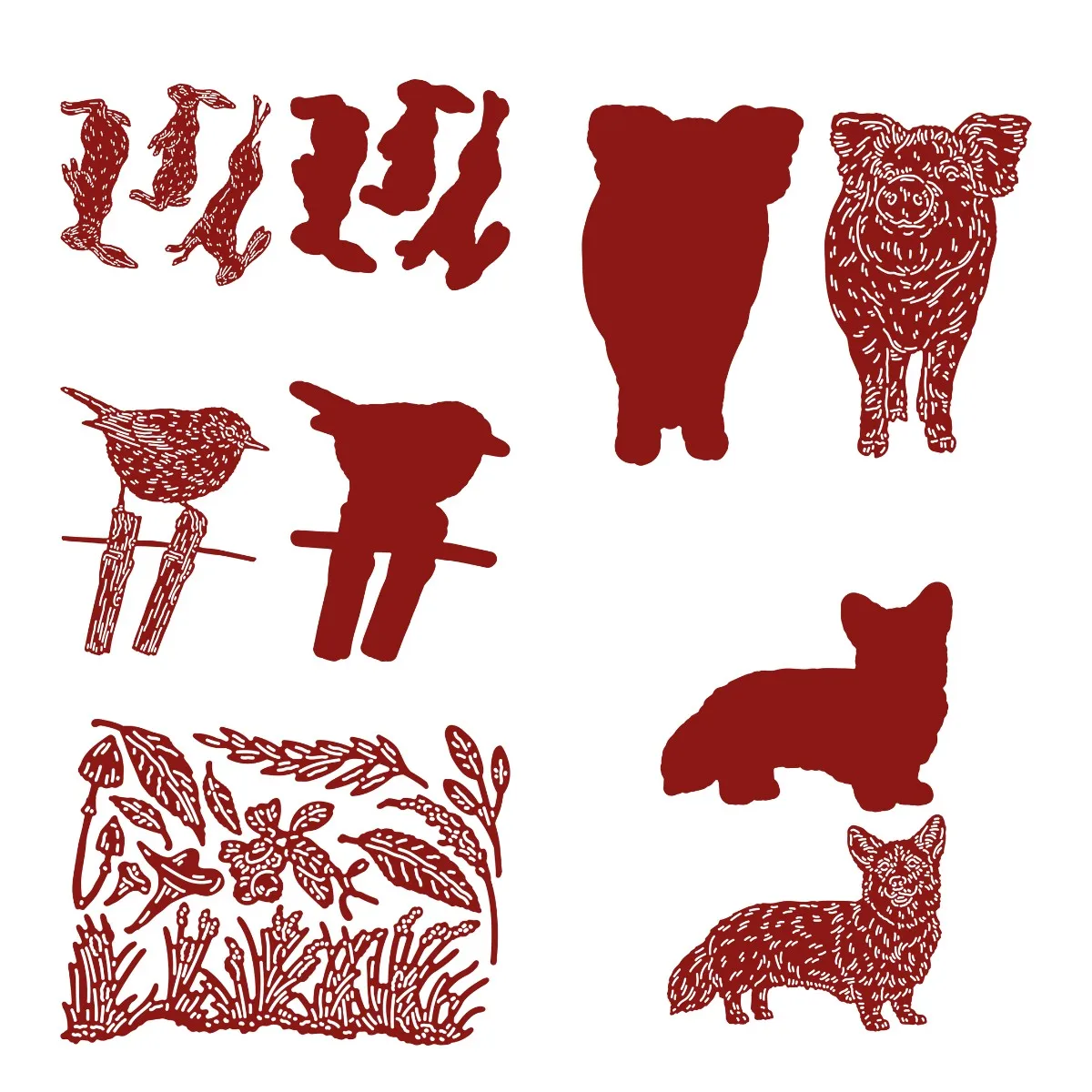 

Bird Easter Rabbit Pig Leaf 2023 New Metal Cutting Dies Scrapbook Diary Decoration Stencil Embossing Template Diy Greeting Card