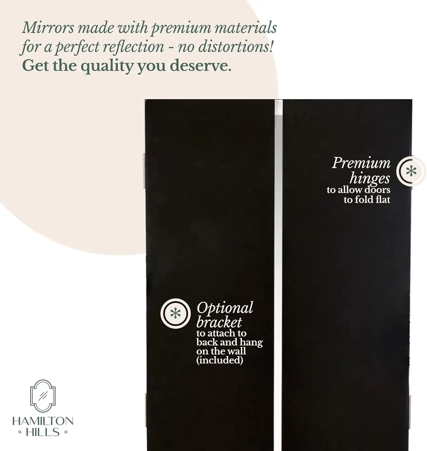 Тройное зеркало в серебряной рамке 40x48 дюймов. Зеркало полный рост со скошенными