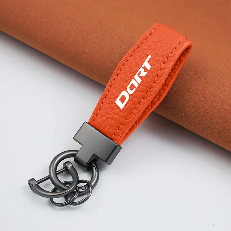 

Брелок для ключей из натуральной кожи для мужчин и женщин, квадратный автомобильный брелок для ключей для Dodge DART, автомобильные аксессуары, защита от потери, легко носить с собой