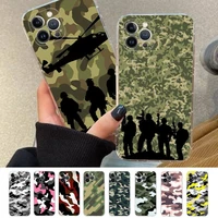 camouflage military phone case silicone soft for iphone 14 13 12 11 pro mini xs max 8 7 6 plus x xs xr cover