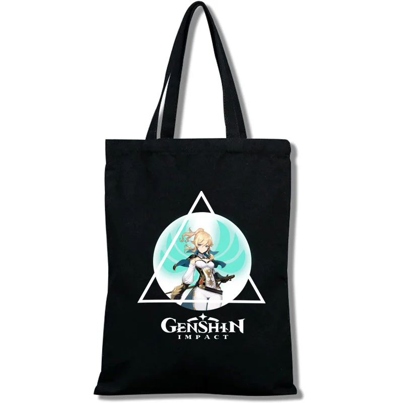 

Genshin Canvas Bag Female Students Cute Cartoon Leisure Go Out Large Capacity Canvas Shopping Bag