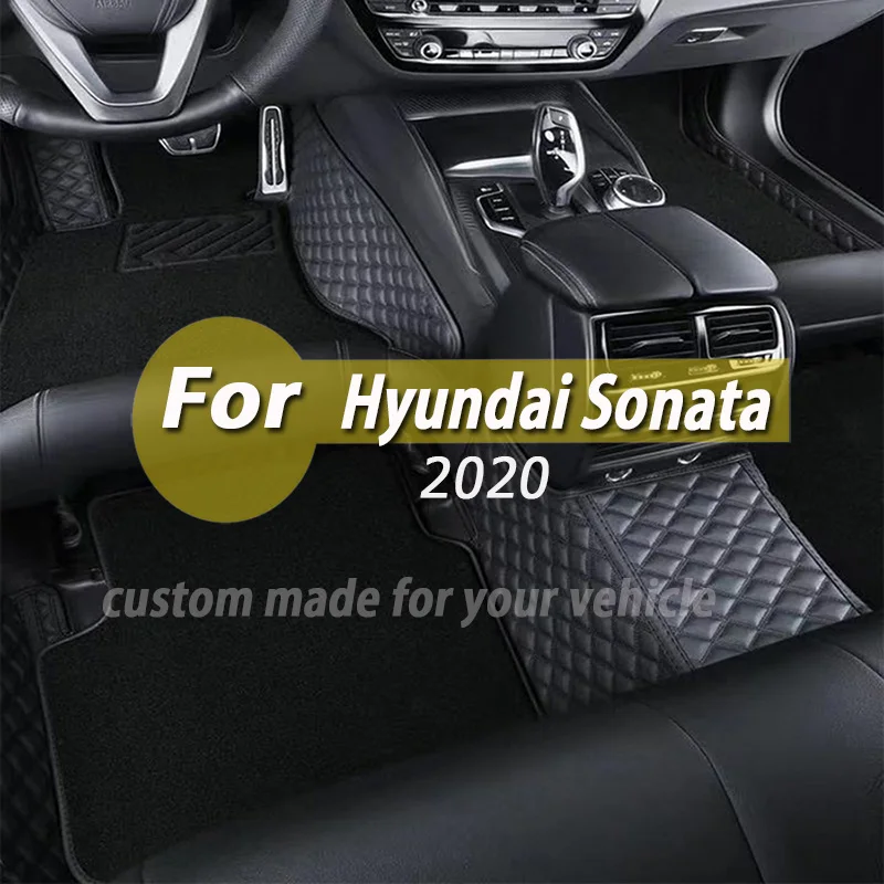 

For Hyundai Sonata 10th 2020 Car Floor Mats Interior Custom Waterproof Anti Dirty Leather Protector Covers Carpet Styling Rugs