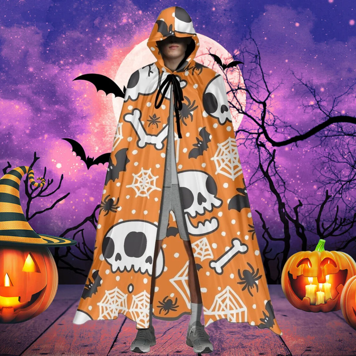 

Женская накидка-скелет с различными косточками летучая мышь накидка для косплея выпускного вечера Счастливый Хэллоуин шаль под заказ праздничный подарок накидка