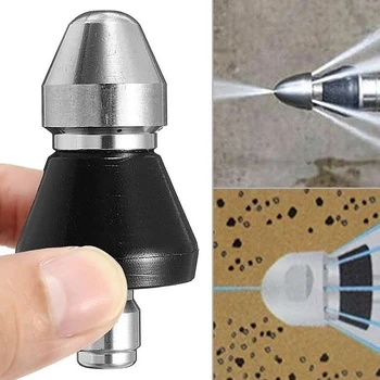 1/4 High Pressure Pipe Dredging Cleaning Nozzle Washer Sewer 6 Jet Nozzle Washing Machine Drain Cleaning Home Accesories