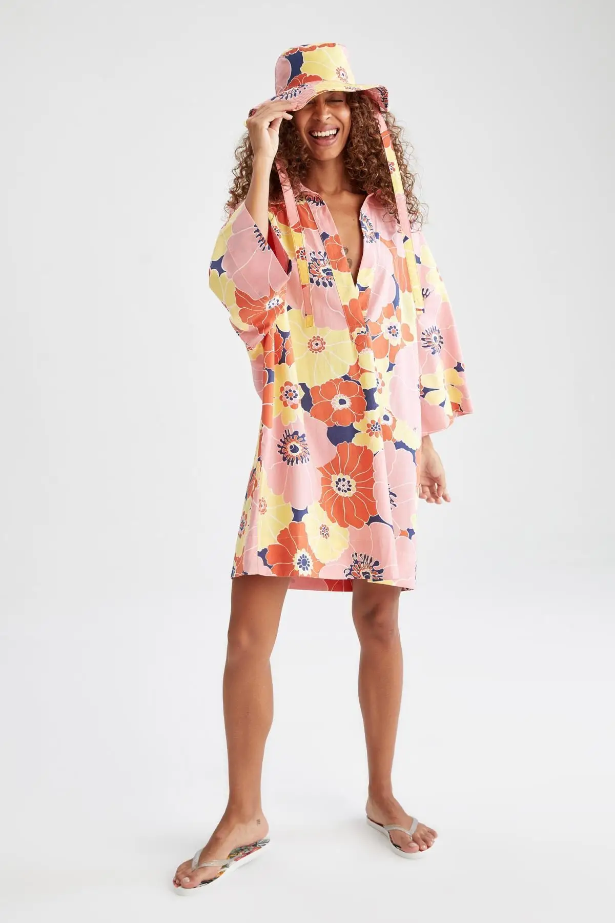 

Women's Pareo Fit Floral Cotton Beach Wear Swimwear Cover Dress Sexy Tunic Suit Beachwear women Beach Bikini Cover