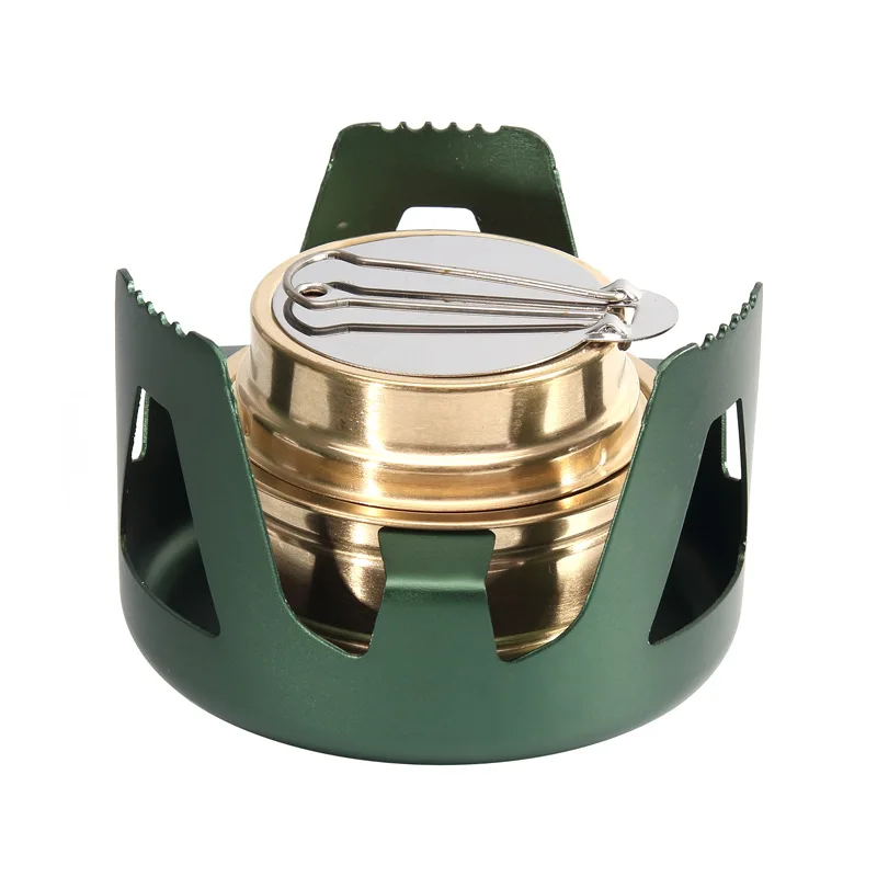 

Outdoor Camping Mini Portable Alcohol Stove Burner Picnic Cooker Stove With Bracket Vaporized Liquid Alcohol Stove Cooktop
