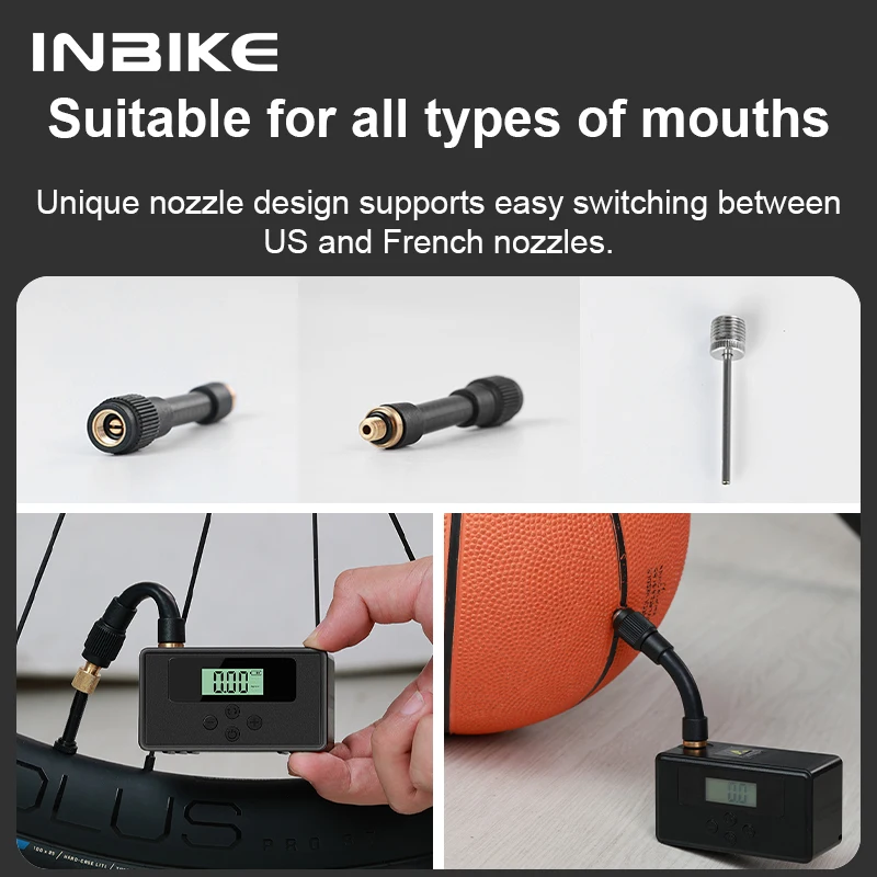INBIKE мини-велосипедный надувной насос электрический светодиодный дисплей для