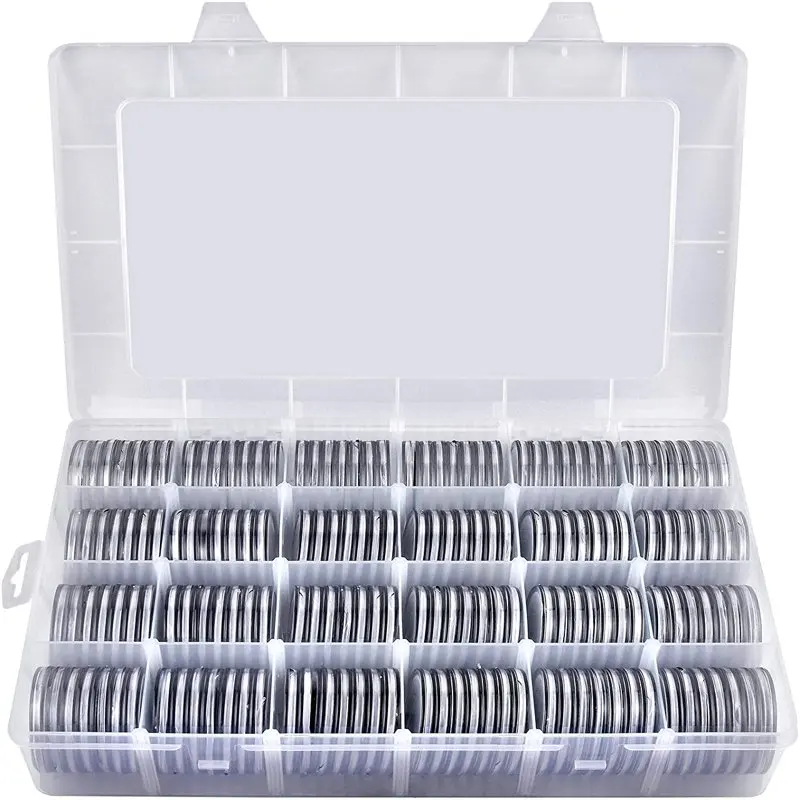 

Stunning 6 Sizes Plastic Storage Box - 20/25/27/30/38/46mm Coin Capsules with Foam Gasket For Collector Case Holder Supplies - P