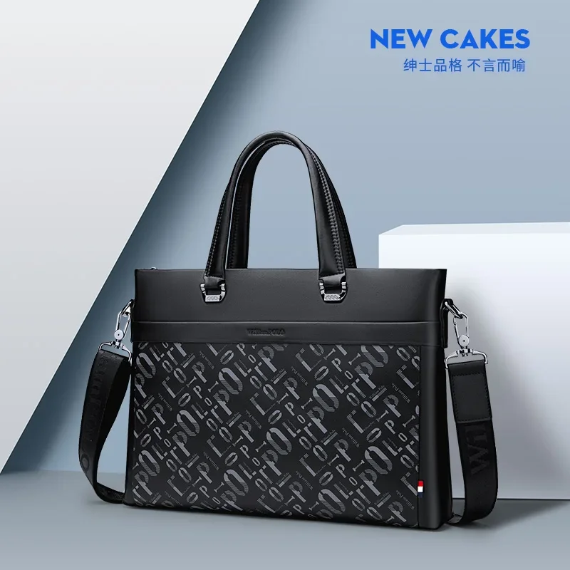 Портфель мужской деловой из воловьей кожи многофункциональная сумка-тоут в