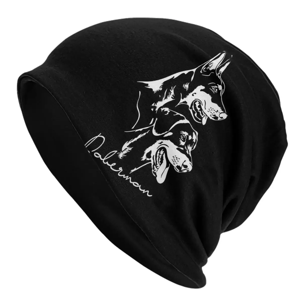 

Doberman Dog Canine Portrait Men Women Adult Beanies Caps Knitted Bonnet Hat Warm Fashion Autumn Winter Outdoor Skullies Hats