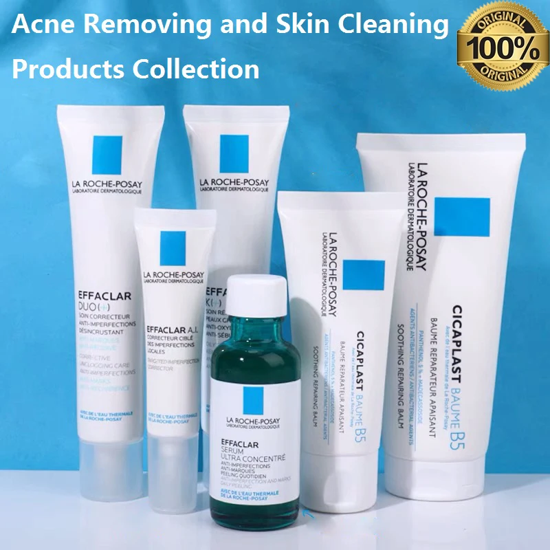 

4PCS La Roche Posay Anti Acne Set Original Duo+ K+ Effaclar Serum Cicaplast B5 Repair Cream Acne Remove and Skin Reapir Essence