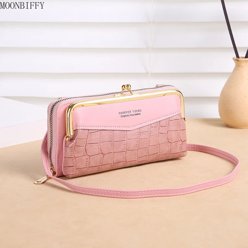 

Female Embossed Crocodile Pattern Messenger Bag Large Capacity Diagonal Lady Bag Fashion Leather Zipper Horizontal Women Wallet