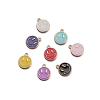 10pcslot alloy enamel smiling face charms lucky smile pendant for diy necklace bracelet earrings jewelry handmade making