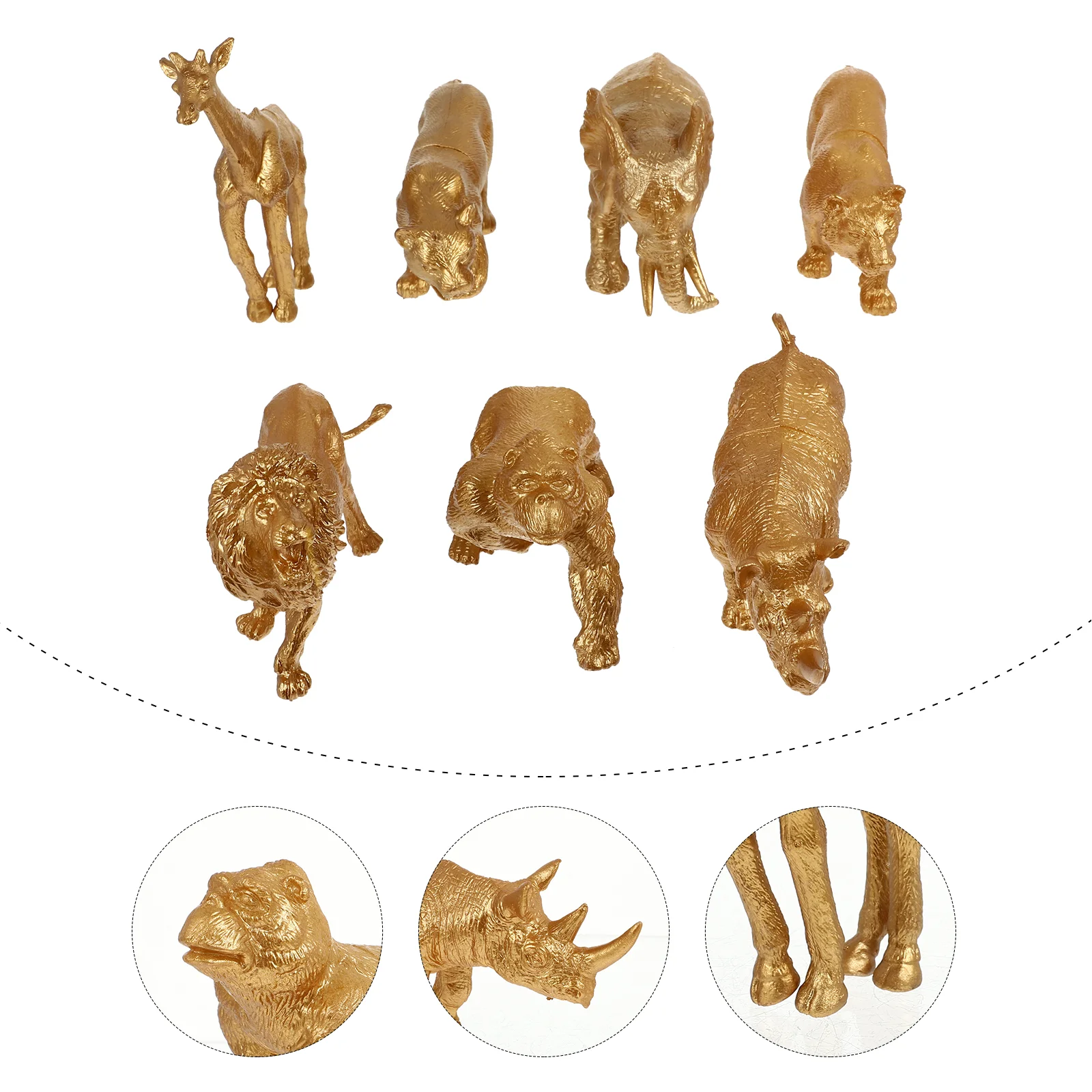

Animal Animals Figures Gold Figurines Decor Mini Model Zoo Wild Statue Jungle Woodland Ornament Kids Figurine Toys Elephant