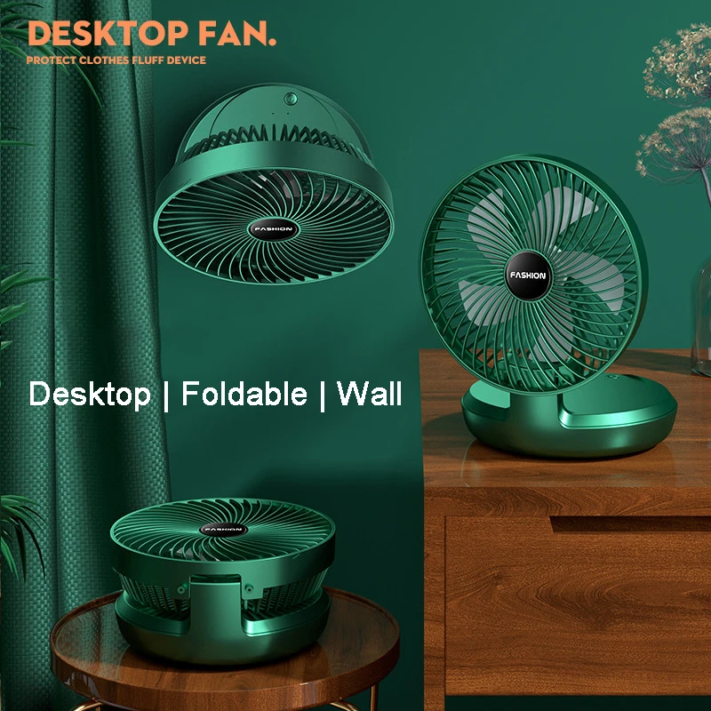 

Портативный Настольный Настенный Складной электрический вентилятор, 3 скорости, бесшумный кулер воздуха, маленький легкий Домашний Настольный вентилятор