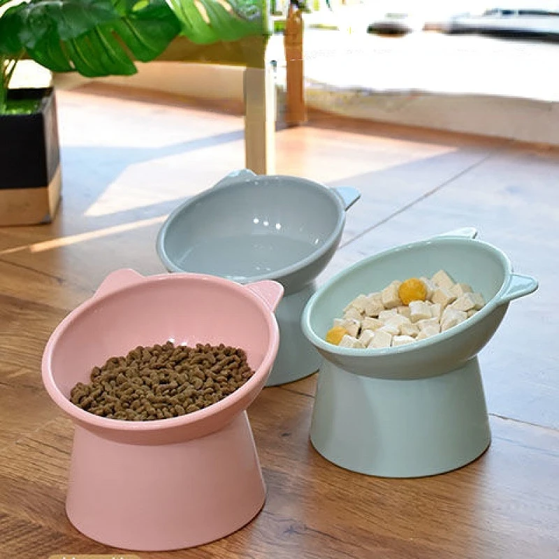 

2022 Hot Cat Bowl High Foot Dog Bowl 45°Neck Protector Cat Pet Food Water Bowl Pet Feeding Cup Pet Feeder Bowl