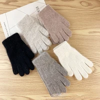 2022 new elastic full finger gloves warm thick riding driving fashion women men winter warm knitted wool outdoor gloves