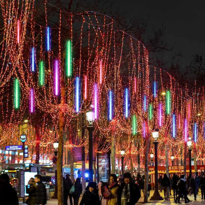 

2pcs Meteor Shower Rain Led Fairy String Lights Street Garlands Christmas Tree Decora for Outdoor New Year Decor Navidad 2024