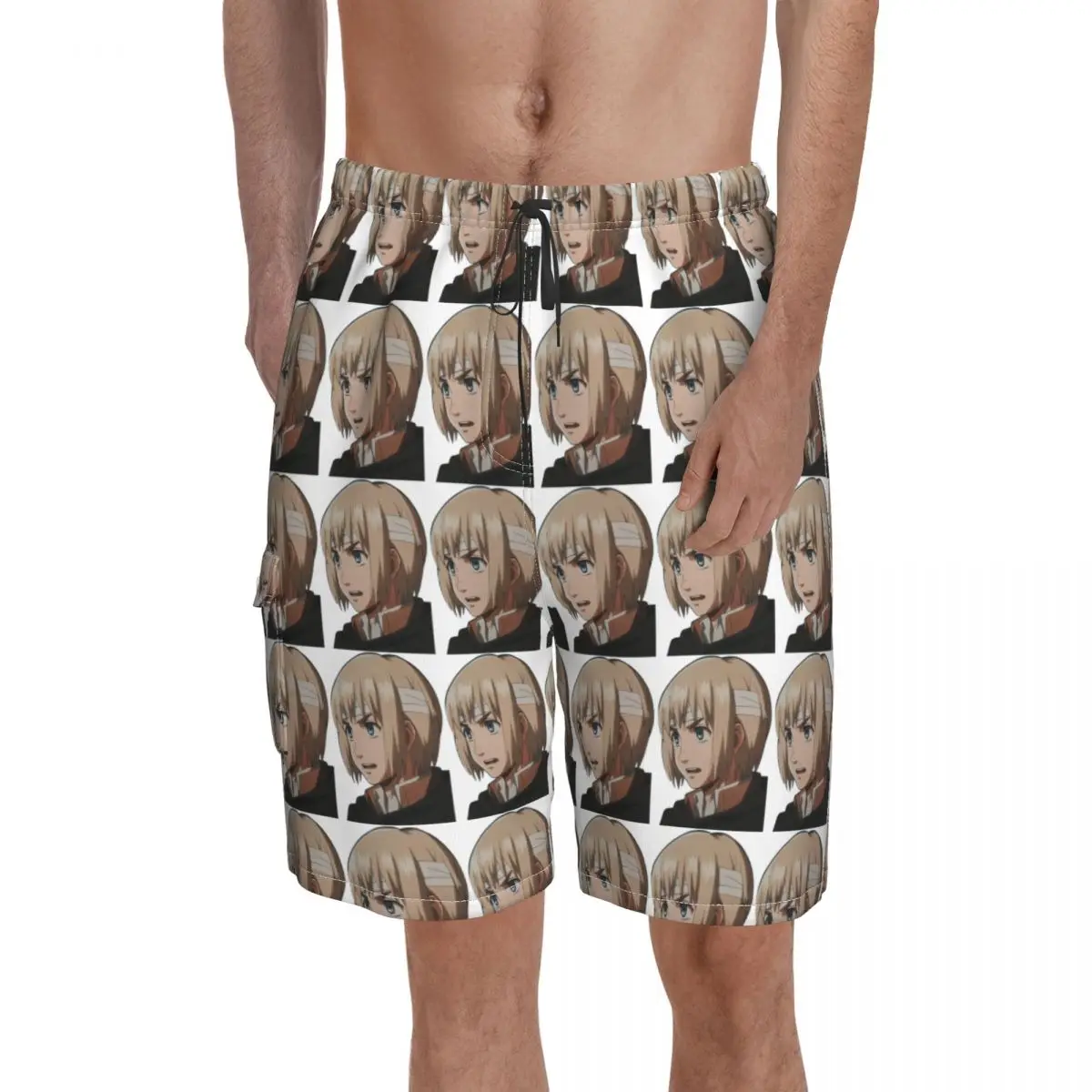 

Armin Arlert Board Shorts Attack On Titan comic classic Japan Men Cute Beach Short Pants Trenky Customs Large Size Swim Trunks
