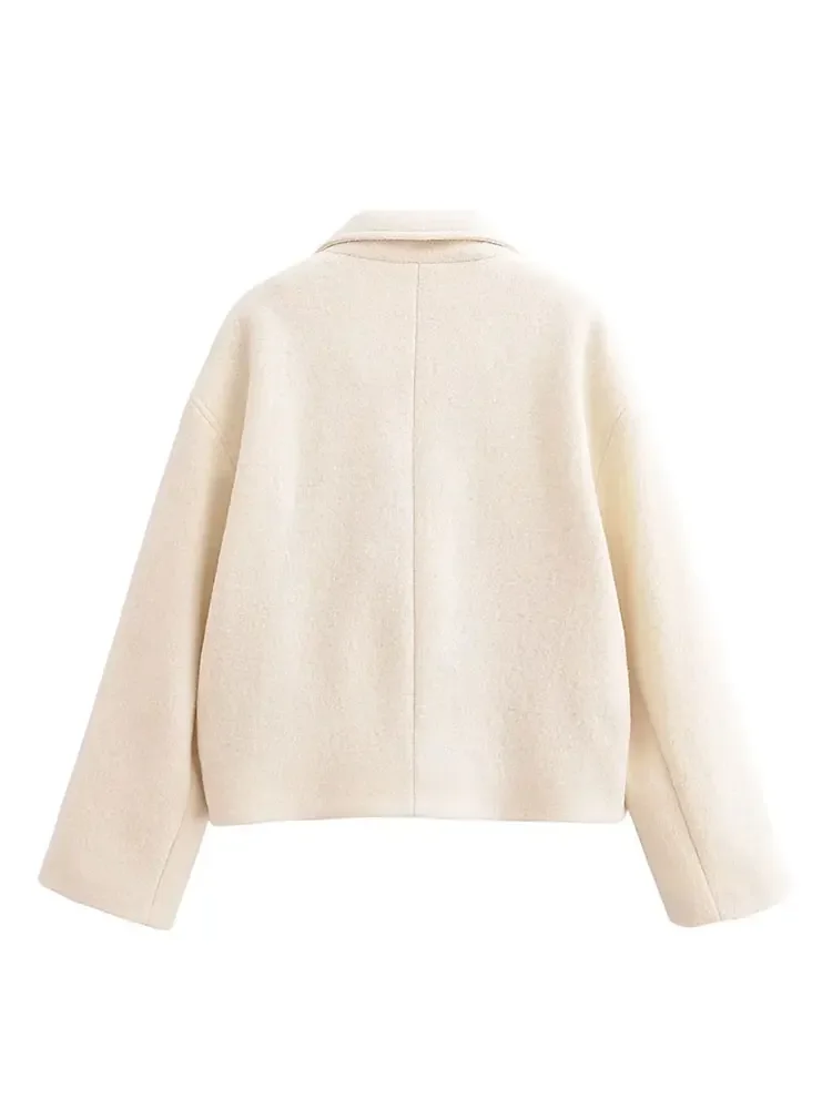 Женский шерстяной костюм Nlzgmsj TRAF 2024 комплект из двух предметов короткая куртка