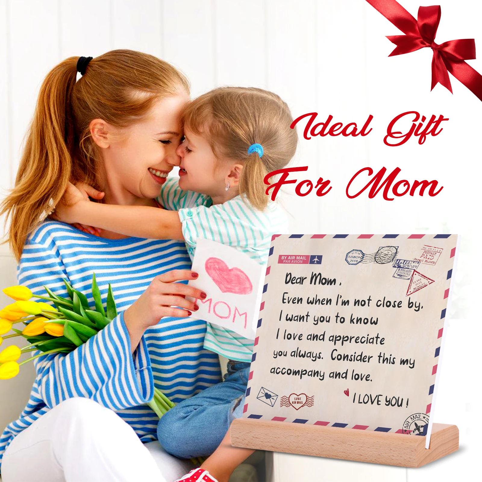 

Креативный деревянный орнамент с деревянной подставкой для мамы, Настольная доска для сообщений, поделки с деревянной основой, украшение д...